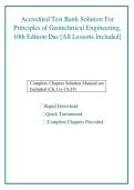 Test Bank for Principles of Geotechnical Engineering&comma; 10th Edition by Braja M&period; Das &vert; Complete Solution Manual