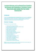 Louisiana Business and Law Newest Exam Questions&NewLine;and Answers with Explanations &vert; Contractor License&NewLine;Study Guide Latest Update This Year Instant&NewLine;Download Pdf&NewLine;