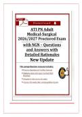 ATI PN Adult Medical-Surgical 2026&sol;2027 Proctored Exam with NGN &ndash; Questions and Answers with Detailed Rationales