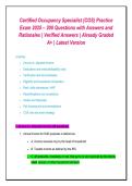 Certified Occupancy Specialist &lpar;COS&rpar; Practice&NewLine;Exam 2025 &ndash; 200 Questions with Answers and&NewLine;Rationales &vert; Verified Answers &vert; Already Graded&NewLine;A&plus; &vert; Latest Version