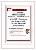 ATI PN Adult Medical-Surgical 2026&sol;2027 Proctored Exam with NGN &ndash; Questions and Answers with Detailed Rationales Guaranteed Pass 100&percnt;