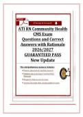 ATI RN COMMUNITY HEALTH CMS EXAM QUESTIONS AND CORRECT ANSWERS WITH RATIONALE 2026&sol;2027 GUARANTEED PASS