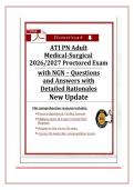 ATI PN Adult Medical-Surgical 2026&sol;2027 Proctored Exam with NGN &ndash; Questions and Answers with Detailed Rationales Guaranteed Pass 100&percnt;