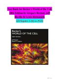 Test Bank for Becker's World of the Cell&comma; 10th Edition &vert; Complete Chapters 1&ndash;26