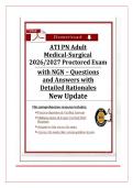 ATI PN Adult Medical-Surgical 2026&sol;2027 Proctored Exam with NGN &ndash; Questions and Answers with Detailed Rationales