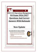 WGU C215 Operations Management OA Exam 2026&sol;2027 Questions And Correct Answers With Rationale