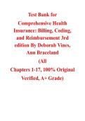 Comprehensive Health Insurance&colon; Billing&comma; Coding&comma; and Reimbursement&comma; 3rd edition &mdash; by Deborah Vines&comma; Ann Braceland &vert; Complete Test Bank &lpar;Chapter 1-17&rpar;