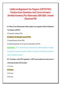 California Registered Tax Preparer &lpar;CRTP&sol;CTEC&rpar;&NewLine;Practice Exam Questions And Correct Answers&NewLine;&lpar;Verified Answers&rpar; Plus Rationales 2026 Q&A &vert; Instant&NewLine;Download Pdf