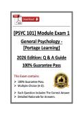 PSYC101&sol;PSYC 101 Module Exam 1 &vert; General Psychology &vert; Portage Learning &vert; Q & A &vert; 2026 Edition &lpar;PDF&rpar;