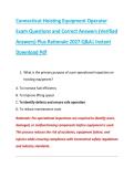 Connecticut Hoisting Equipment Operator &NewLine;Exam Questions and Correct Answers &lpar;Verified &NewLine;Answers&rpar; Plus Rationale 2027 Q&A&vert; Instant &NewLine;Download Pdf