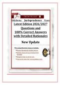 Oklahoma Jurisprudence Exam Latest Edition 2026&sol;2027 Questions and 100&percnt; Correct Answers with Detailed Rationales