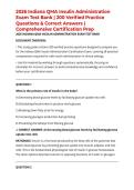 2026 Indiana QMA Insulin Administration Exam Test Bank &vert; 200 Verified Practice Questions & Correct Answers &vert; Comprehensive Certification Prep