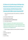 DC Master Air Conditioning and Refrigeration &NewLine;Mechanical Unlimited Exam Questions and &NewLine;Correct Answers &lpar;Verified Answers&rpar; Plus &NewLine;Rationale 2027 Q&A&vert; Instant Download Pdf 