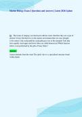Marine Biology Exam 2 Questions and Answers &vert; Latest 2026 Update