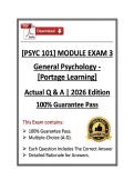 PSYC101&sol;PSYC 101 Module Exam 3 &vert; General Psychology &vert; Portage Learning &vert; Q & A &vert; 2026 Edition &lpar;PDF&rpar;