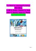 Test Bank for Abnormal Psychology&comma; 18th Edition by Hooley&comma; Nock&comma; Butcher & Mineka &vert; Complete Chapters