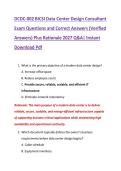 DCDC-002 BICSI Data Center Design Consultant &NewLine;Exam Questions and Correct Answers &lpar;Verified &NewLine;Answers&rpar; Plus Rationale 2027 Q&A&vert; Instant &NewLine;Download Pdf 