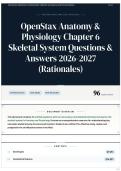 OpenStax Anatomy & Physiology Chapter 6 Skeletal System Questions & Answers 2026&sol;2027 &lpar;Rationales&rpar;