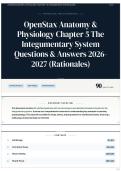 OpenStax Anatomy & Physiology Chapter 5 The Integumentary System Questions & Answers 2026&sol;2027 &lpar;Rationales&rpar;