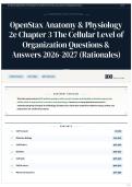 OpenStax Anatomy & Physiology 2e Chapter 3 The Cellular Level of Organization Questions & Answers 2026&sol;2027 &lpar;Rationales&rpar;