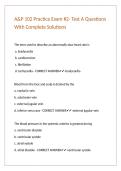 A&P 102 Practice Exam -2- Test A Questions With Complete Solutions