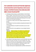 Fort Lauderdale Commercial Pesticide Applicator &NewLine;Ornamental Pest Control Questions And Correct &NewLine;Answers &lpar;Verified Answers&rpar; Plus Rationale 2026 &NewLine;Q&A&vert; Instant Download Pdf 