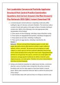 Fort Lauderdale Commercial Pesticide Applicator &NewLine;Structural Pest Control Practice Examination &NewLine;Questions And Correct Answers &lpar;Verified Answers&rpar; &NewLine;Plus Rationale 2026 Q&A&vert; Instant Download Pdf 