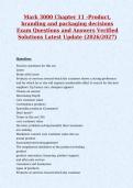 Mark 3000 Chapter 11 -Product&comma;&NewLine;branding and packaging decisions&NewLine;Exam Questions and Answers Verified&NewLine;Solutions Latest Update &lpar;2026&sol;2027&rpar;