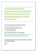 Lead Abatement Contractor Examination Practice Exam 2026&ndash;2027 &vert; 100 Realistic Questions and Answers with Detailed Rationales &vert; Complete Certification Prep