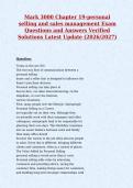 Mark 3000 Chapter 19-personal&NewLine;selling and sales management Exam&NewLine;Questions and Answers Verified&NewLine;Solutions Latest Update &lpar;2026&sol;2027&rpar;&NewLine;