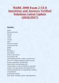 MARK 3000 Exam 2 Ch 8&NewLine;Questions and Answers Verified&NewLine;Solutions Latest Update&NewLine;&lpar;2026&sol;2027&rpar;