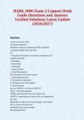 MARK 3000 Exam 2 Cuppari Study&NewLine;Guide Questions and Answers&NewLine;Verified Solutions Latest Update&NewLine;&lpar;2026&sol;2027&rpar;