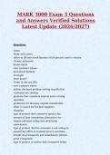 MARK 3000 Exam 3 Questions&NewLine;and Answers Verified Solutions&NewLine;Latest Update &lpar;2026&sol;2027&rpar;