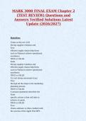 MARK 3000 FINAL EXAM Chapter 2&NewLine;&lpar;TEST REVIEW&rpar; Questions and&NewLine;Answers Verified Solutions Latest&NewLine;Update &lpar;2026&sol;2027&rpar;&NewLine;