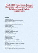 Mark 3000 Final Exam Loomer&NewLine;Questions and Answers Verified&NewLine;Solutions Latest Update&NewLine;&lpar;2026&sol;2027&rpar;