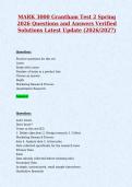 MARK 3000 Grantham Test 2 Spring&NewLine;2026 Questions and Answers Verified&NewLine;Solutions Latest Update &lpar;2026&sol;2027&rpar;