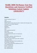 MARK 3000 McManus Test One&NewLine;Questions and Answers Verified&NewLine;Solutions Latest Update&NewLine;&lpar;2026&sol;2027&rpar;