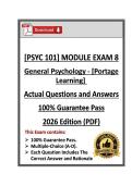 PSYC101&sol;PSYC 101 Module Exam 8 &vert; General Psychology &vert; Portage Learning &vert; Q & A &vert; 2026 Edition &lpar;PDF&rpar;