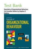 Test Bank For Essentials of Organizational Behaviour&comma; 3rd Canadian Edition by Robbins&vert;&vert;Complete Guide A&plus;