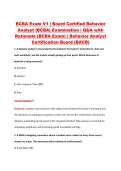 BCBA Exam V1 &vert; Board Certified Behavior &NewLine;Analyst &lpar;BCBA&rpar; Examination &vert; Q&A with &NewLine;Rationale &lpar;BCBA Exam&rpar; &vert; Behavior Analyst &NewLine;Certification Board &lpar;BACB&rpar; 