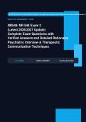 NR 548 Psychiatric Interview Therapeutic Communication Exam 2 Actual 2026&sol;2027 &ndash; Complete Exam-Style Questions &vert; Detailed Rationales &ndash; Pass Guaranteed &ndash; A&plus; Graded