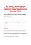 NCE Exam V2 &vert; National Counselor &NewLine;Examination &lpar;NCE&rpar; &vert; Q&A with Rationale &NewLine;&lpar;NCE Exam&rpar; &vert; National Board for Certified &NewLine;Counselors &lpar;NBCC&rpar; 