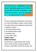 NYU HAP Exam 1 &lpar;2026&sol;2027&rpar; TOP 100 MOST TESTED AND HIGH YIELD QUESTIONS WITH ANSWERS AND EXPLANATIONS FROM PAST PAPERS  &vert; RATED GRADE A&plus; &vert; GUARANTEED PASS 