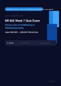NR 603 Primary Care Childbearing & Childrearing Family Week 7 Quiz Exam Actual 2026&sol;2027 &ndash; 100&percnt; Verified &vert; Detailed Rationales &ndash; Pass Guaranteed &ndash; A&plus; Graded