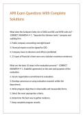 APR Exam Questions With Complete Solutions