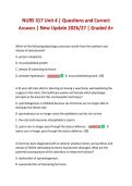 NURS 317 Unit 4 &vert; Questions and Correct Answers &vert; New Update 2026&sol;27 &vert; Graded A&plus;