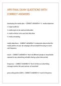 APR FINAL EXAM QUESTIONS WITH CORRECT ANSWERS
