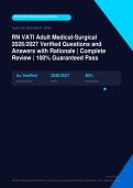  RN VATI Adult Medical-Surgical Review Actual 2026&sol;2027 &ndash; Complete Exam-Style Questions &vert; Detailed Rationales &ndash; Pass Guaranteed &ndash; A&plus; Graded
