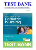 TEST BANK&NewLine;Davis Advantage for Pediatric Nursing&colon; Critical Components of Nursing Care&NewLine;3rd Edition