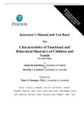 Solutions & Test Bank For  Characteristics of Emotional and Behavioral Disorders of Children and Youth 11th Edition By James M&period; Kauffman